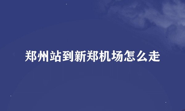 郑州站到新郑机场怎么走