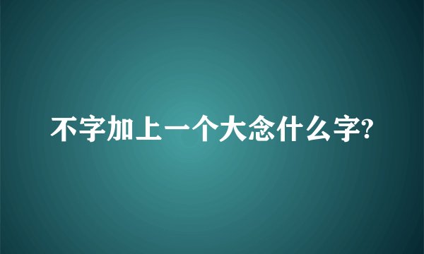 不字加上一个大念什么字?