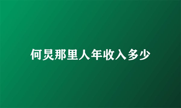 何炅那里人年收入多少