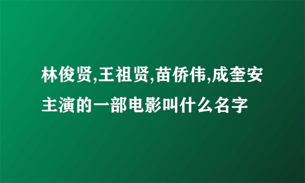 林俊贤,王祖贤,苗侨伟,成奎安主演的一部电影叫什么名字
