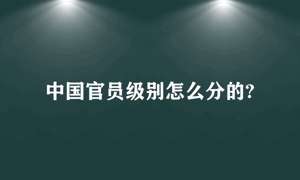 中国官员级别怎么分的?