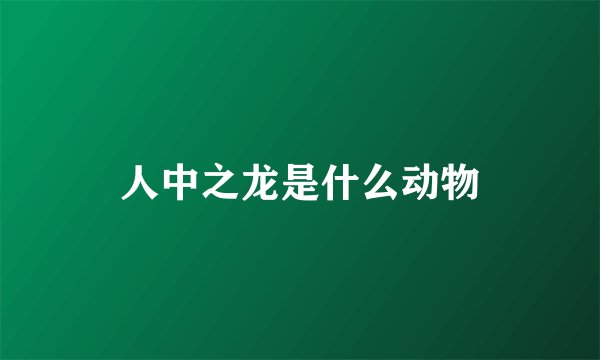 人中之龙是什么动物