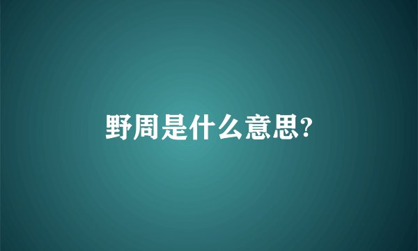 野周是什么意思?