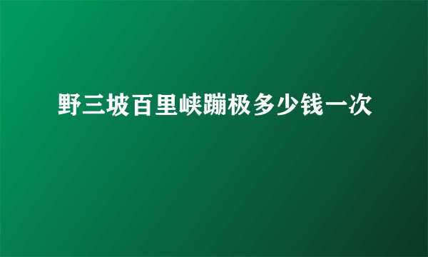 野三坡百里峡蹦极多少钱一次