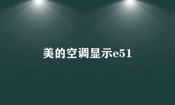美的空调显示e51