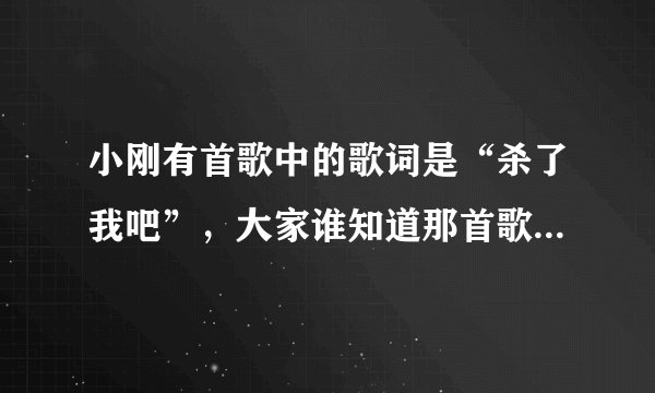 小刚有首歌中的歌词是“杀了我吧”，大家谁知道那首歌是什么？