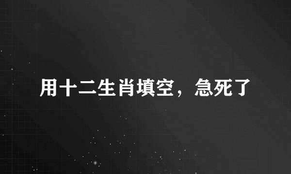 用十二生肖填空,急死了