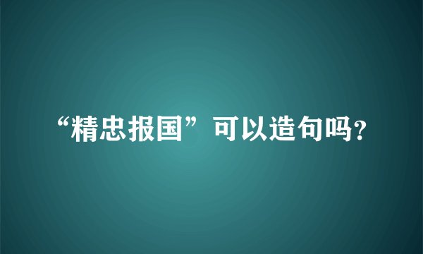 “精忠报国”可以造句吗？
