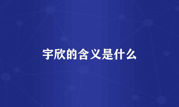 宇欣的含义是什么