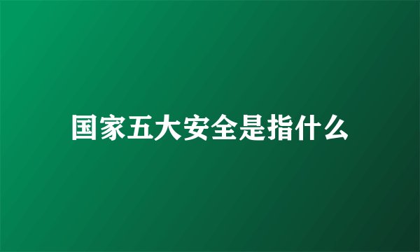 国家五大安全是指什么