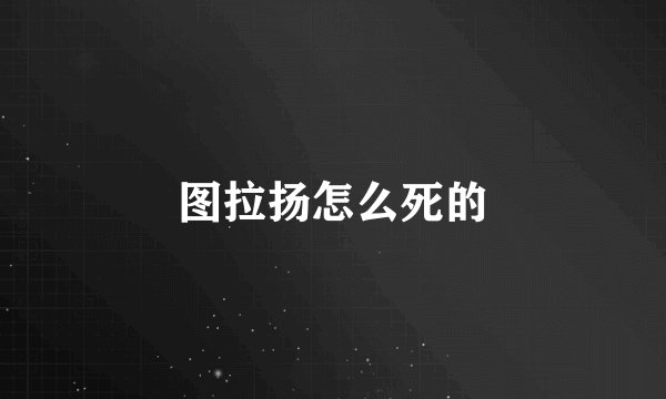 图拉扬怎么死的