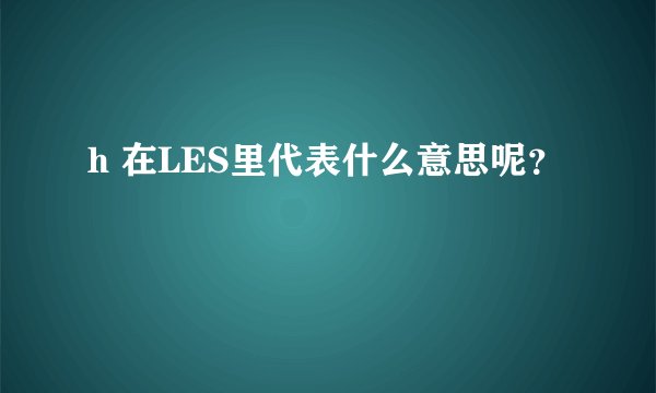 h 在LES里代表什么意思呢？