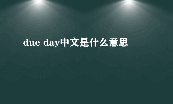 due day中文是什么意思