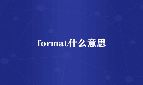 format什么意思