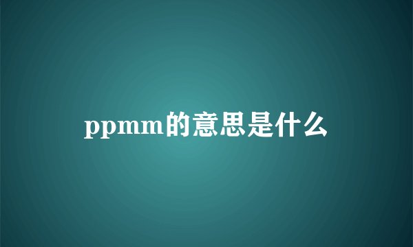 ppmm的意思是什么