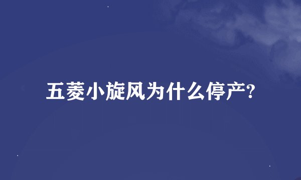 五菱小旋风为什么停产?
