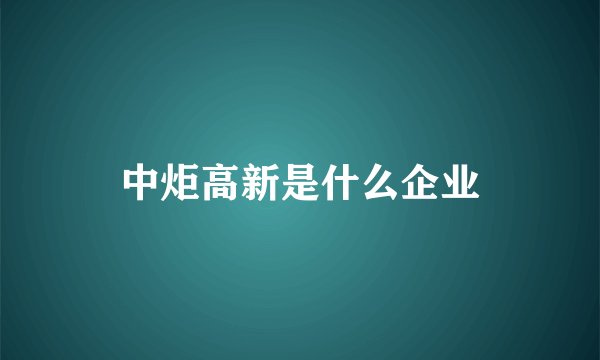 中炬高新是什么企业