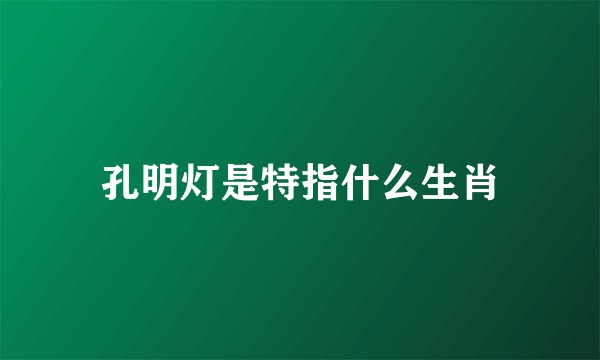 孔明灯是特指什么生肖
