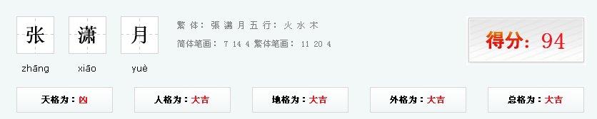 张潇月名字打分