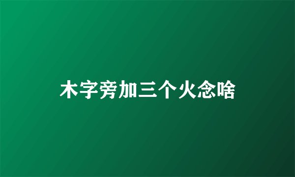 木字旁加三个火念啥