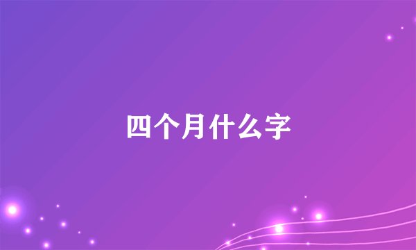 四个月什么字
