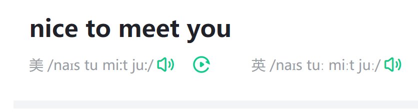nice to meet you什么意思