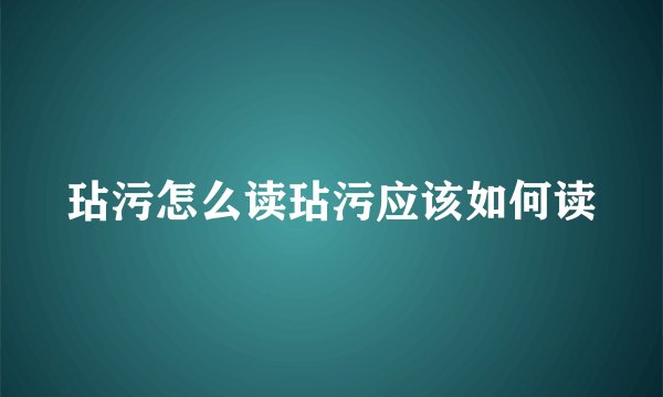 玷污怎么读玷污应该如何读
