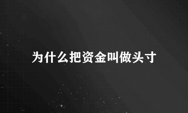 为什么把资金叫做头寸