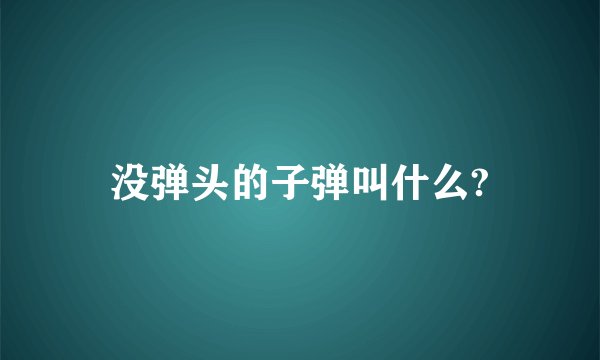 没弹头的子弹叫什么?