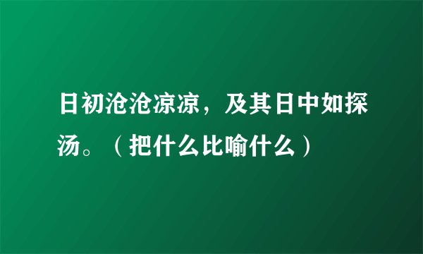 日初沧沧凉凉，及其日中如探汤。（把什么比喻什么）