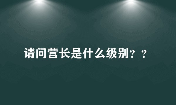 请问营长是什么级别？？