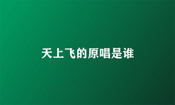天上飞的原唱是谁