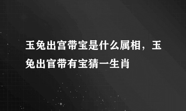 玉兔出宫带宝是什么属相，玉兔出官带有宝猜一生肖