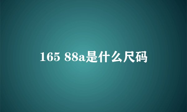165 88a是什么尺码