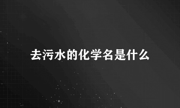 去污水的化学名是什么