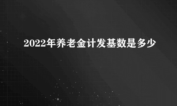 2022年养老金计发基数是多少