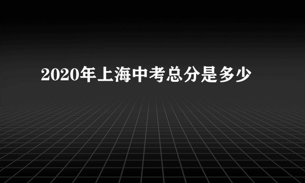 2020年上海中考总分是多少