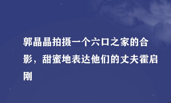 郭晶晶拍摄一个六口之家的合影，甜蜜地表达他们的丈夫霍启刚