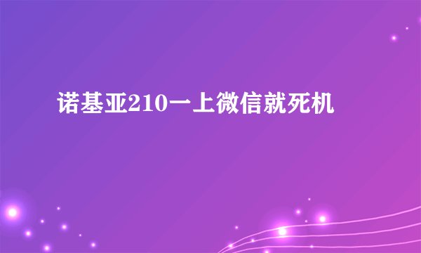诺基亚210一上微信就死机