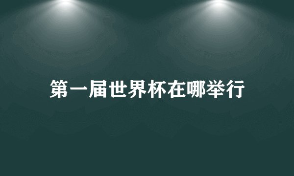 第一届世界杯在哪举行
