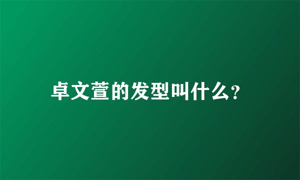 卓文萱的发型叫什么？