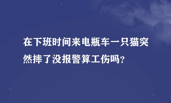在下班时间来电瓶车一只猫突然摔了没报警算工伤吗？