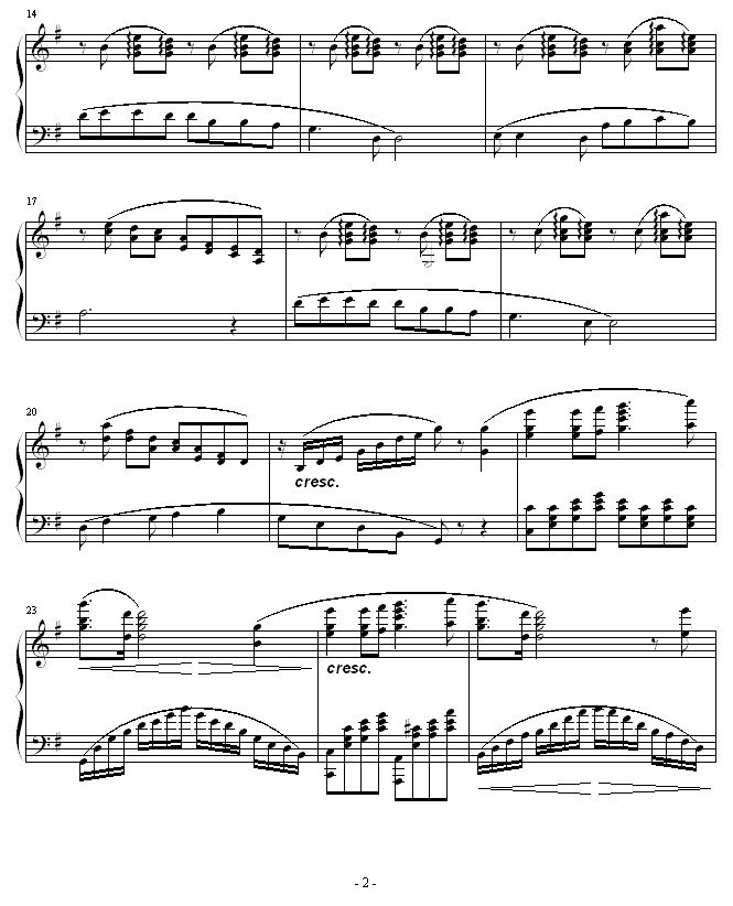 鼓浪屿之波钢琴伴奏五线谱