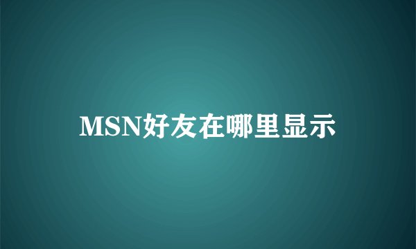 MSN好友在哪里显示