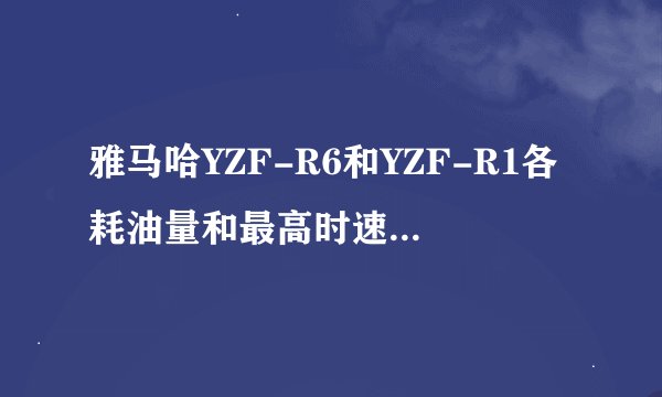 雅马哈YZF-R6和YZF-R1各耗油量和最高时速是多少?