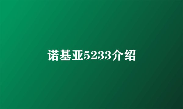 诺基亚5233介绍
