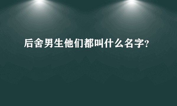 后舍男生他们都叫什么名字？