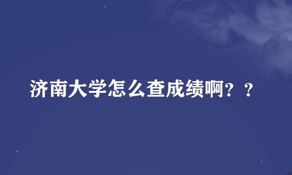 济南大学怎么查成绩啊？？