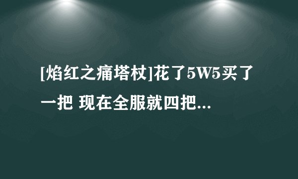 [焰红之痛塔杖]花了5W5买了一把 现在全服就四把，值不值
