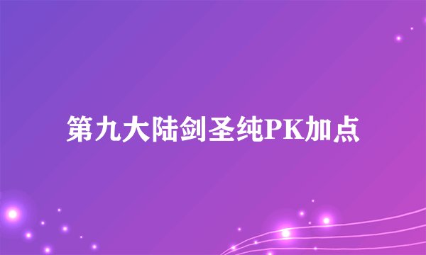 第九大陆剑圣纯PK加点